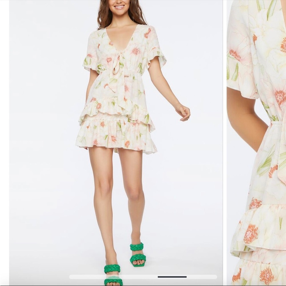 Forever 21 Floral Flounce Mini Dress Size S